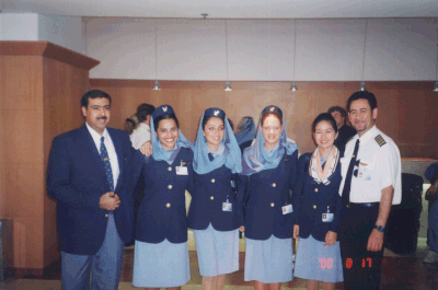 Marwa in Middle of Gulf air crew 