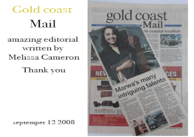 Gold coast mail editorial for Marwa ELkadi
